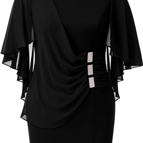 black pencil dress plus size Plus Size Black Chic Pencil Dress (EXTRA BIG SIZE) – Pluspreorder main image 1